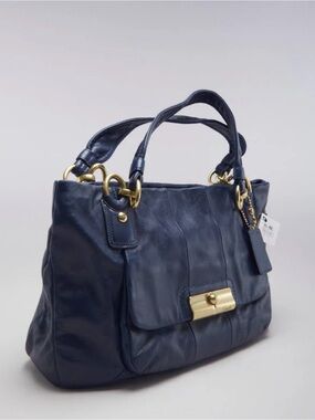 Coach Kristin Navy Leather Satchel Bag - Near Vintage